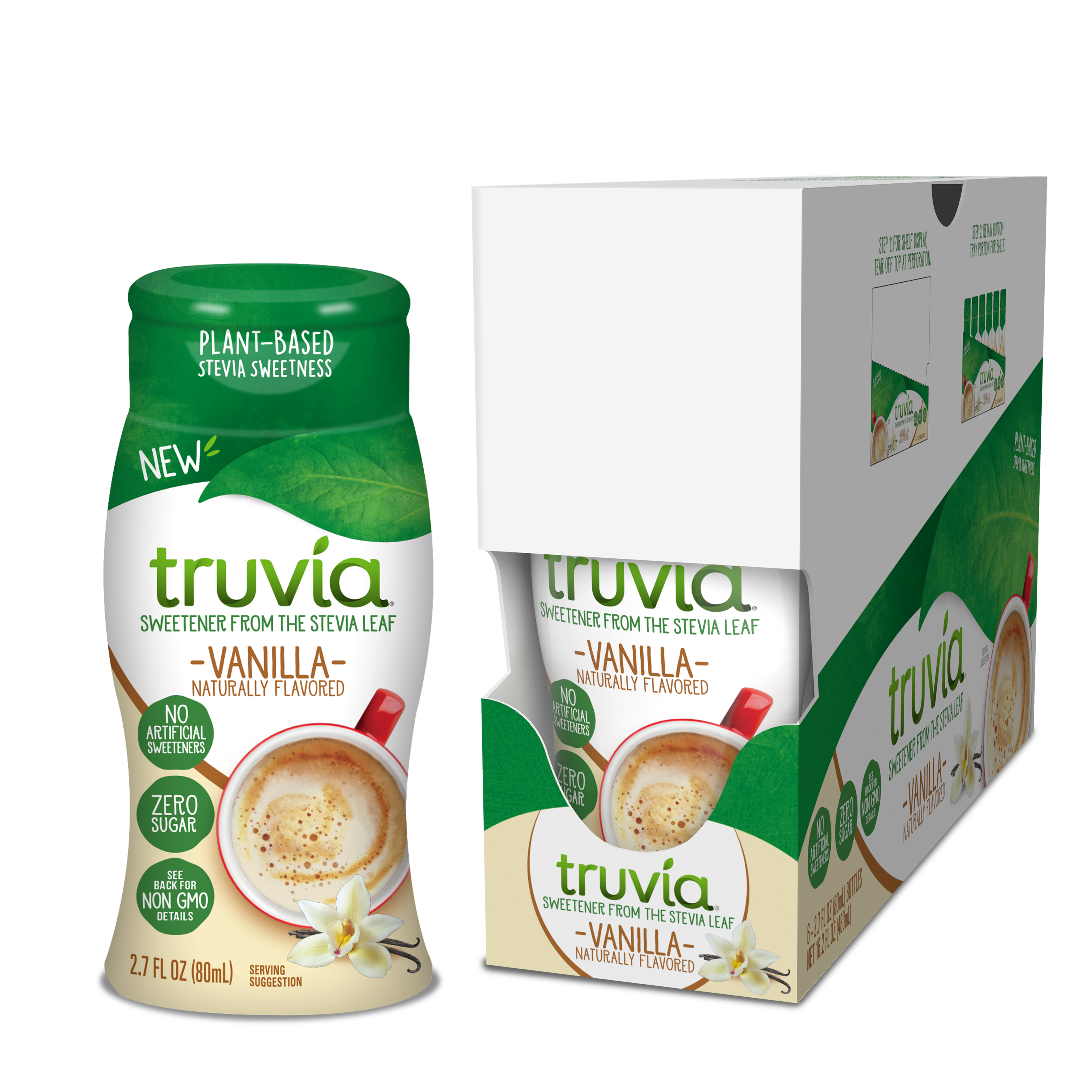 Pure Via Stevia Vanilla Stevia Zero Calorie Liquid Sweetener, 1.62 oz