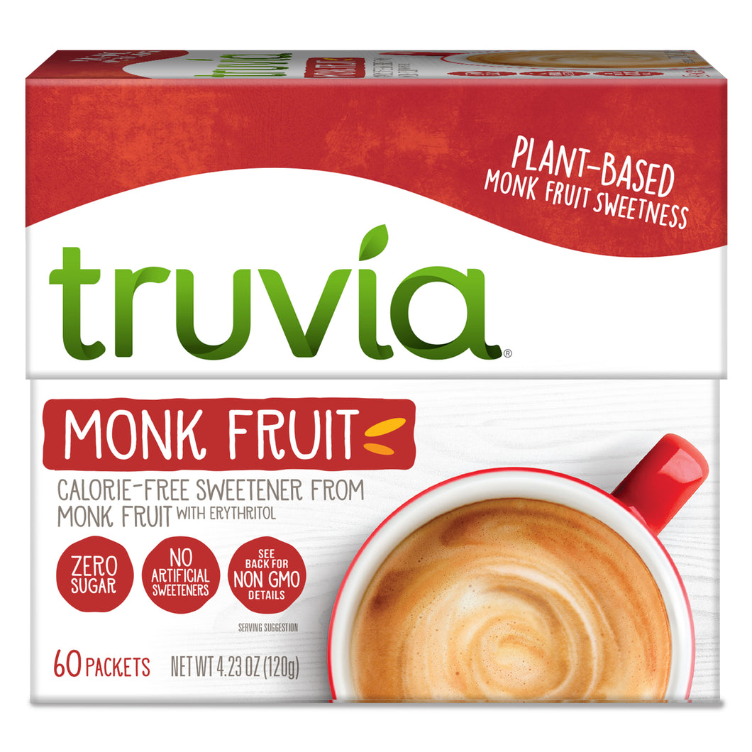 Truvia Monk Fruit Packets, 60 count carton